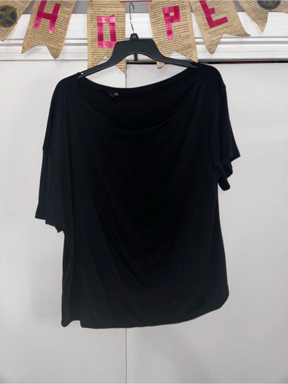 Black Women’s Short Sleeve One Shouldered Top